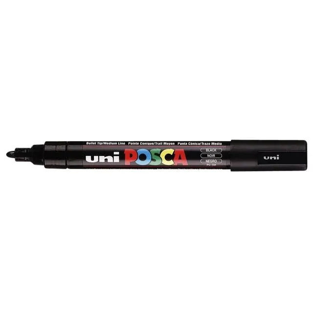Paintmarker uni posca pc5m m zwart | 6 stuks by Posca – product photo