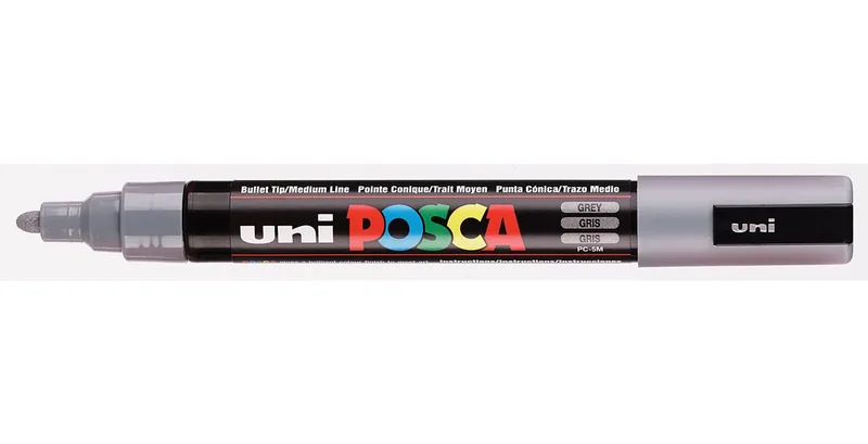 Paintmarker Uni POSCA PC5M medium grijs de Posca – photo produit