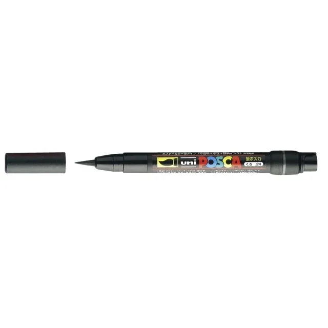 Paintmarker uni posca pcf350 brush 1-10mm zwart | 5 stuks by Posca – product photo