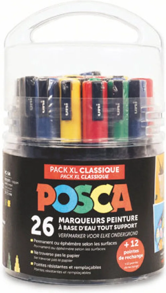 Uni Posca Uni Posca Verfmarker XL Set Classic 26 stuks van Posca in Meerkleurig – productfoto