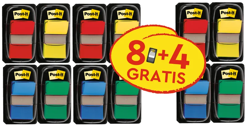 Haftmarker Index Standard, 25,4 x 43,2 mm, 3+2 von Post-it – Produktfoto