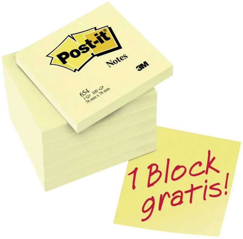 Haftnotiz 7100199885 76 mm x 76 mm Gelb 600 Blatt de Post-it – photo produit