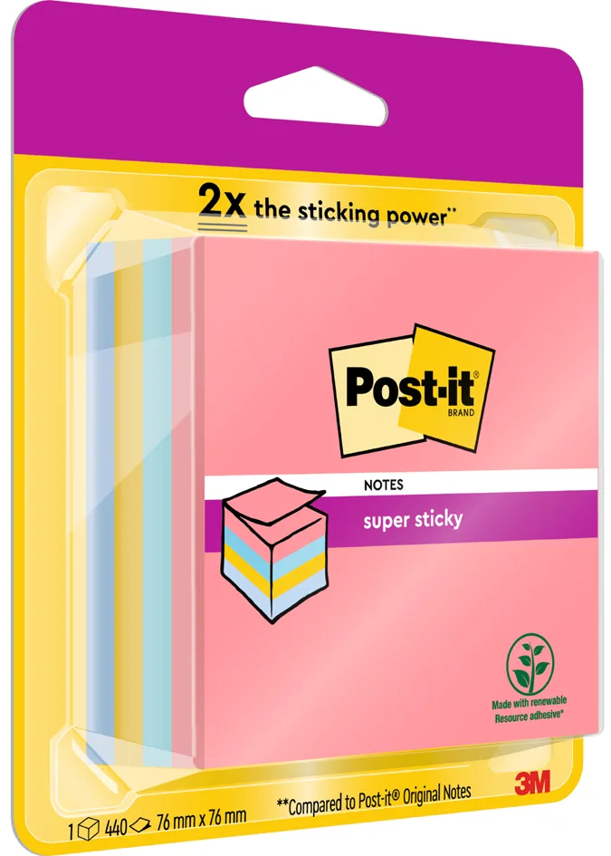 Haftnotiz-Würfel super sticky notes, 76 x 76 mm by Post-it – product photo