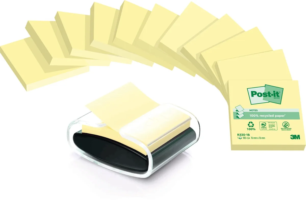 Haftnotizen Recycling Z-Notes, gelb, 100 Blatt de Post-it – photo produit