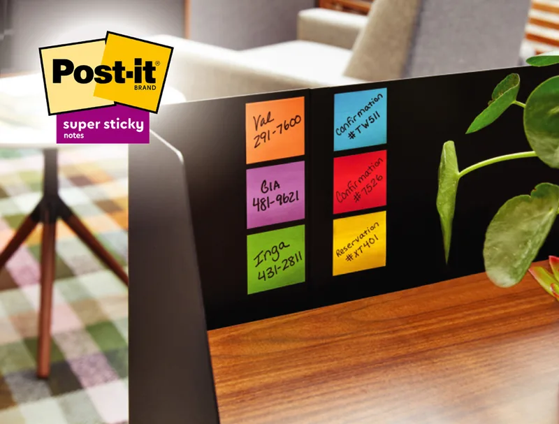 Haftnotizen super sticky notes, 47,6 x 47,6 mm, 18+6 van Post-it – productfoto