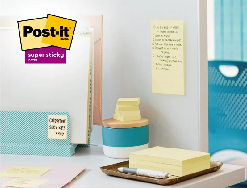 Haftnotizen super sticky notes, 76 x 76 mm, 12+12 fra Post-it – produktbillede