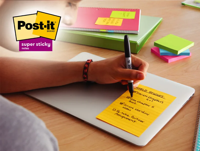 Haftnotizen super sticky notes, liniert, 101x152 mm von Post-it – Produktfoto
