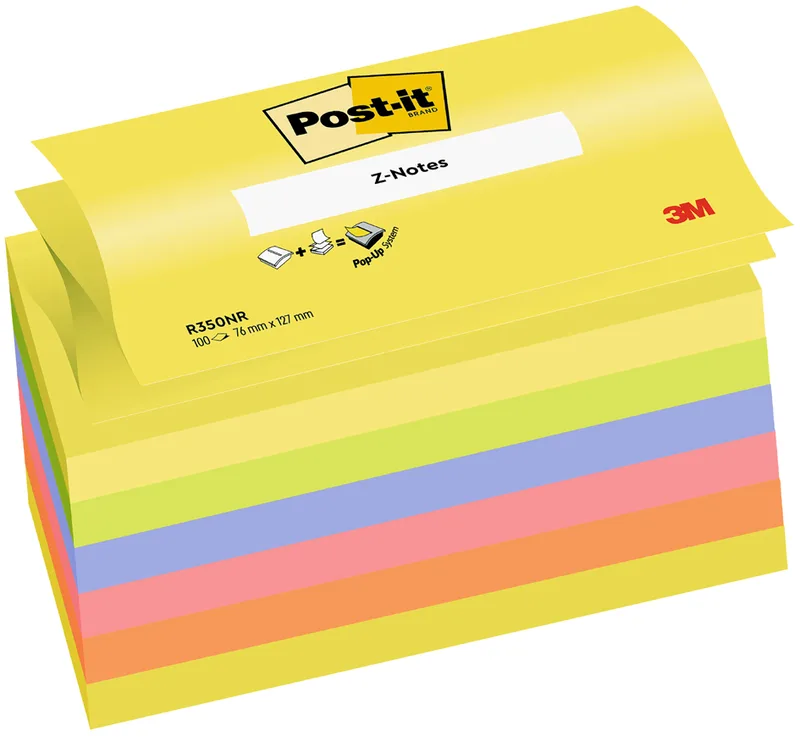 Haftnotizen z-notes, 127 x 76 mm, 6-farbig von Post-it – Produktfoto