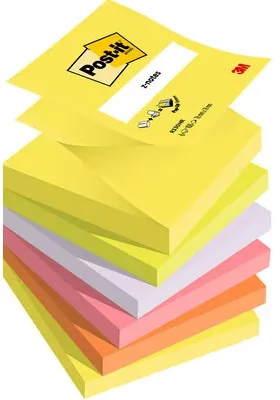 Haftnotizen z-notes, 76 x 76 mm, Neonfarben von Post-it – Produktfoto