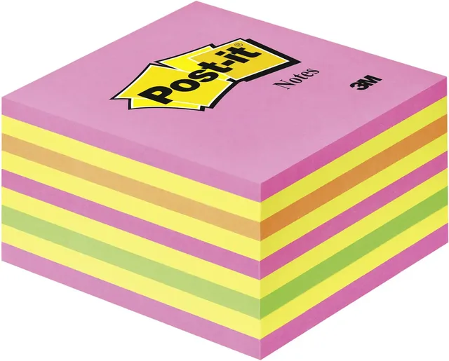 Haftnotizwürfel 2028NP 76 mm x 45 mm Neonpink, Neongrün, Rosa, Gelb 450 Blatt