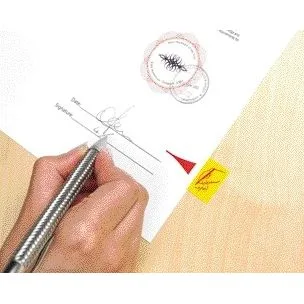 Indextabs post-it 68031 " hier ondertekenen" geel | 12 stuks by Post-it – product photo