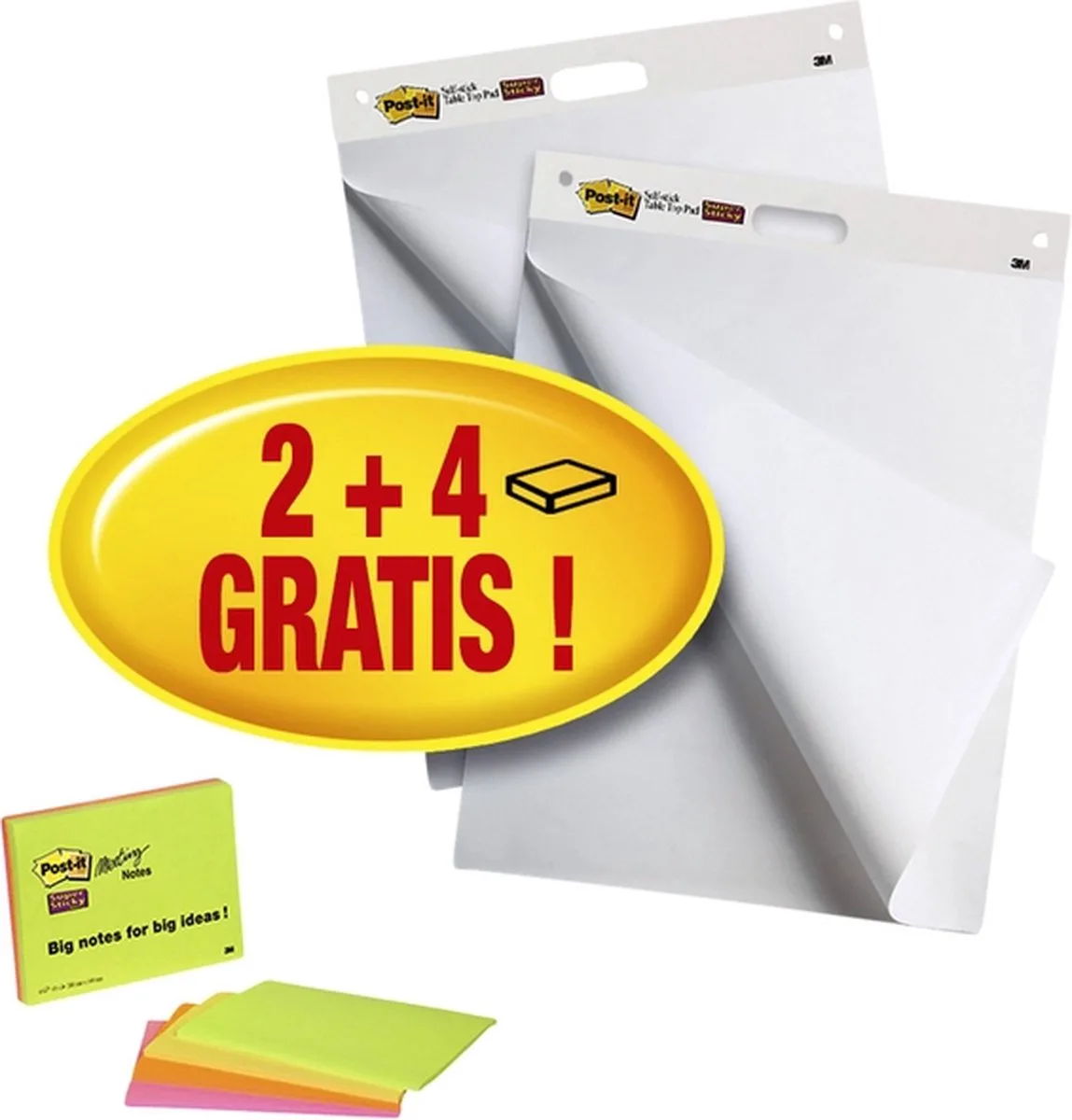 Meeting chart 3M Post-it 559 - 635x762mm - 2 blokken + 4 GRATIS Meeting notes de Post-it en It – photo produit