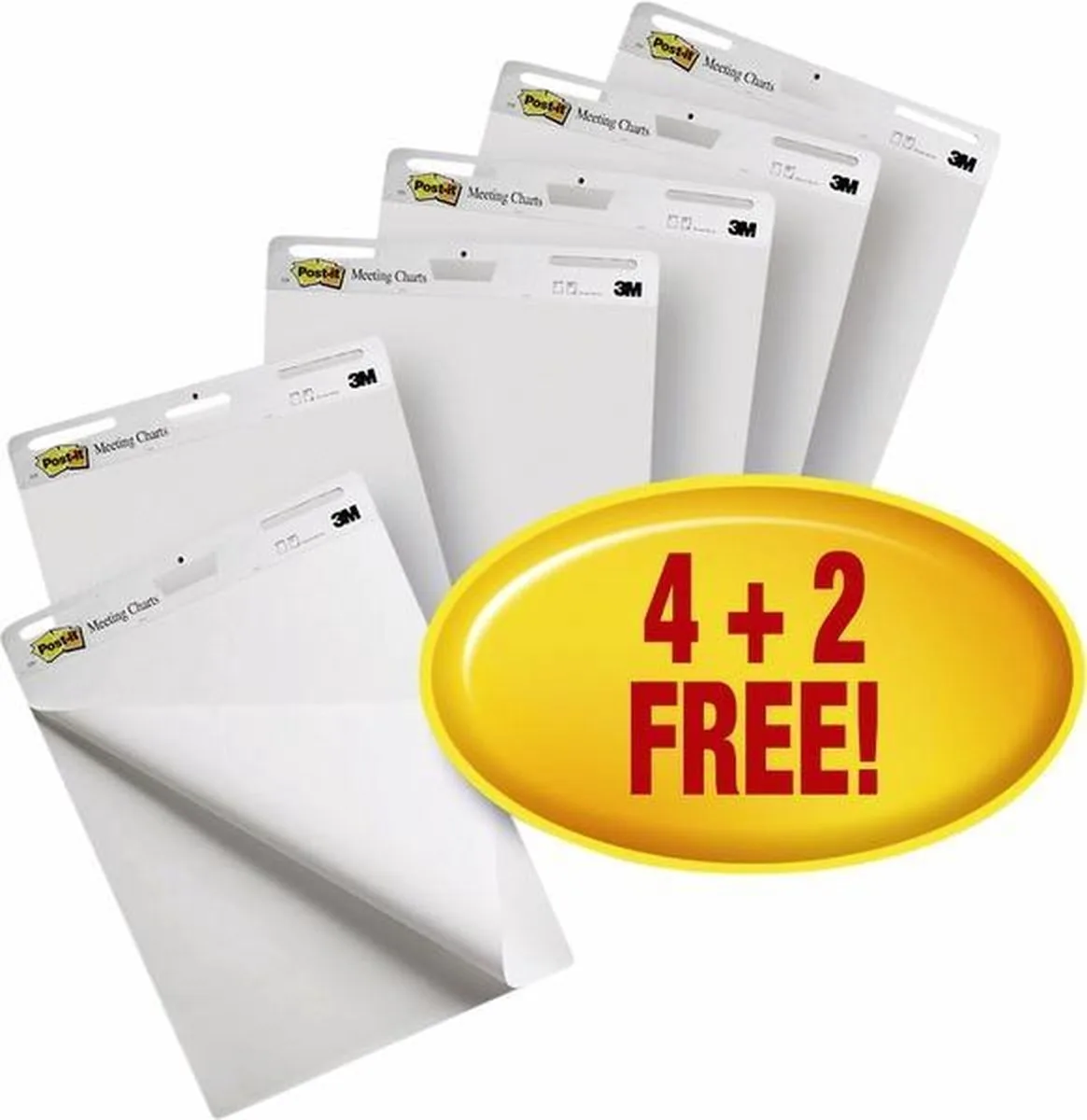 Meeting chart 3M Post-it 559 Super Sticky 635x762mm blanco set 4+2 gratis de Post-it en Blanc – photo produit