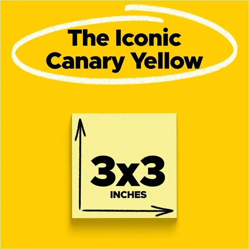 Memoblok 3M Post-it 654 Super Sticky 76x76mm geel van Post-it – productfoto 2 van 3