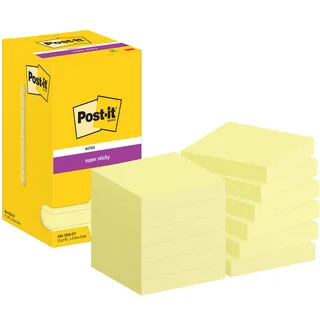 Memoblok 3M Post-it 654 Super Sticky 76x76mm geel van Post-it – productfoto 1 van 3