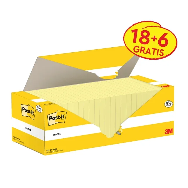 Memoblok 3m post-it 655-cy 76x127mm geel | 6 stuks by Post-it – product photo