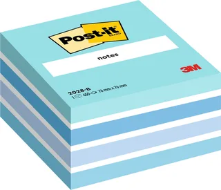 Memoblok Post-it 2028 76x76mm kubus pastel blauw van Post-it – productfoto 1 van 2