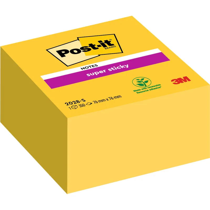 Memoblok post-it 2028 super sticky 76x76mm gl | 12 stuks by Post-it – product photo