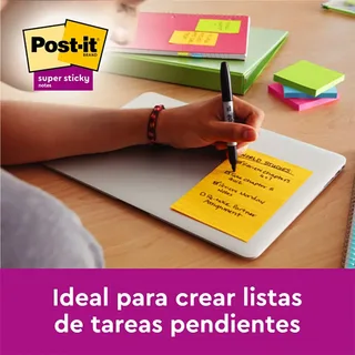 Memoblok Post-it 4690 Super Sticky 101x152mm Cosmic 3 stuks van Post-it – productfoto 3 van 3