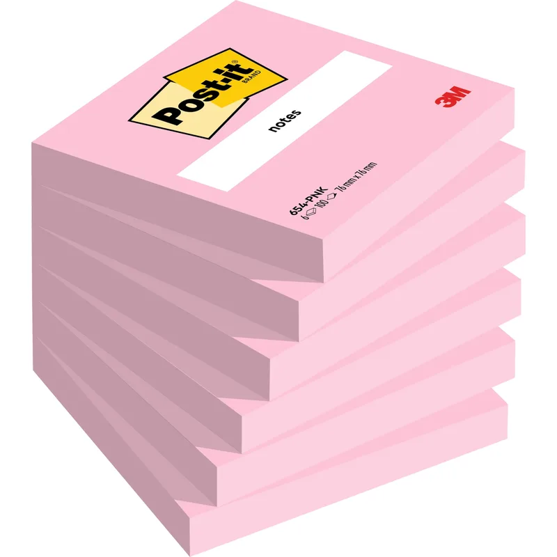 Memoblok post-it 654 76x76mm roze de Post-it – photo produit