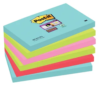 Memoblok Post-it 655 Super Sticky 76x127mm Cosmic 6 stuks van Post-it – productfoto 1 van 2