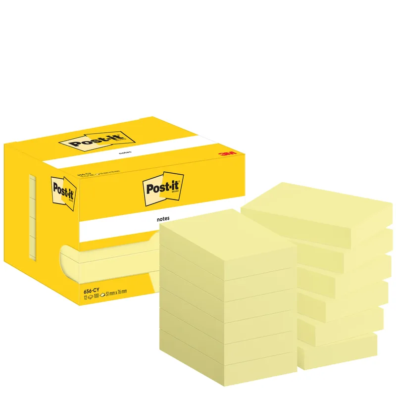Memoblok post-it 656 51x76mm canary yellow | 16 stuks by Post-it – product photo