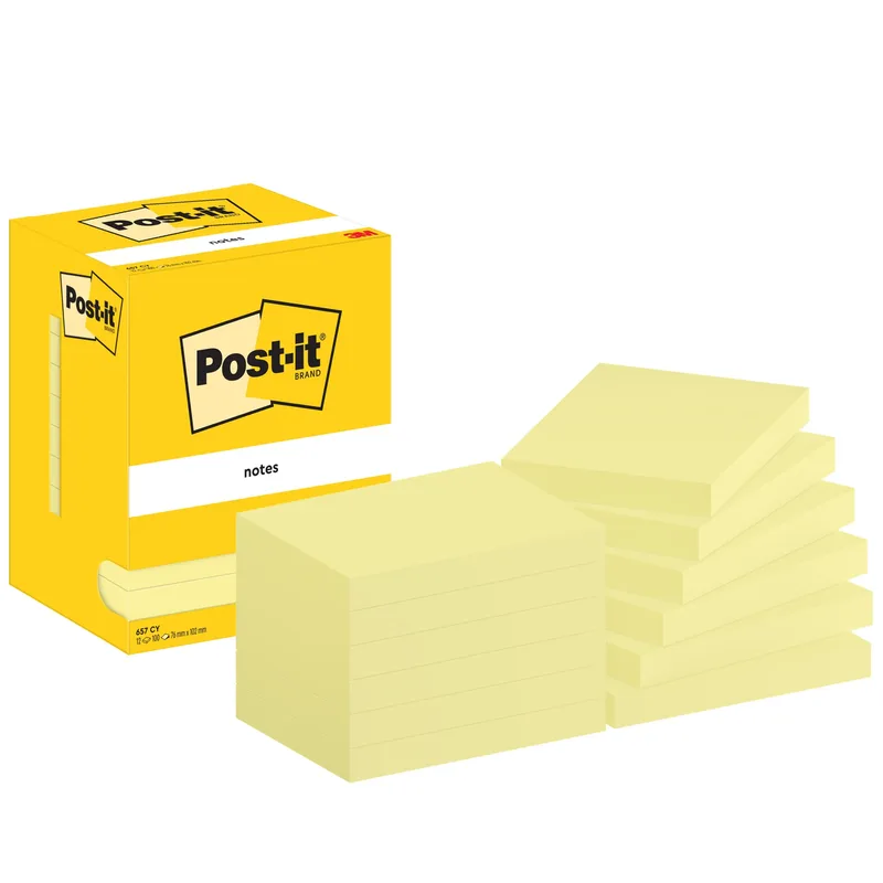 Memoblok post-it 657 76x102mm geel | 8 stuks by Post-it – product photo