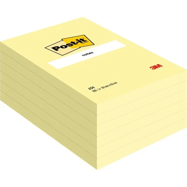 Memoblok post-it 659 102x152mm geel van Post-it – productfoto