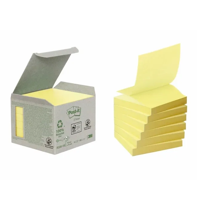 Memoblok post-it z-note r3301b recycled 76x76mm gl by Post-it – product photo
