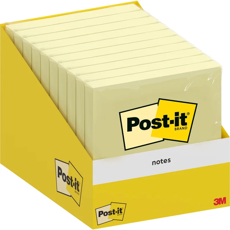 Notes, 100 vel, ft 76 x 76 mm, kanariegeel (canary yellow) by Post-it – product photo