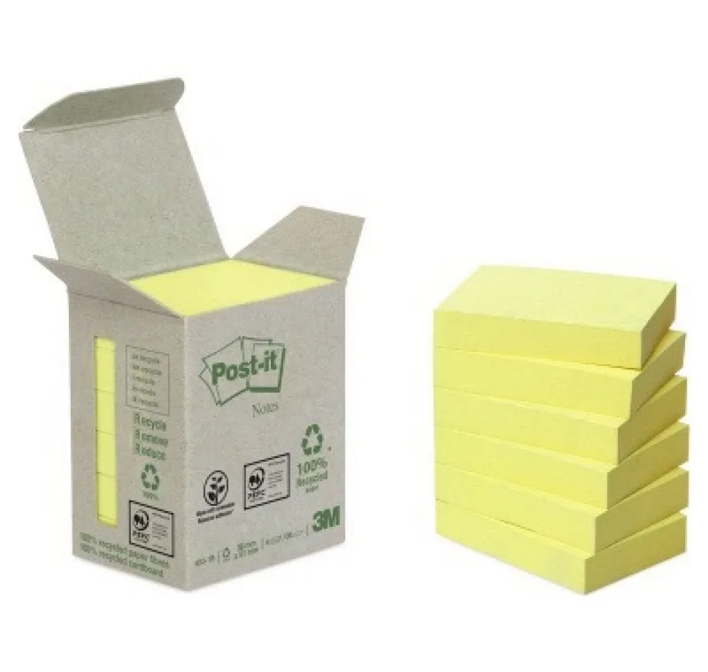 Notizzettel Post-it Haftnotiz Recycling Notes 653-1B Bl./Block 6 Block/Pack. van Post-it – productfoto