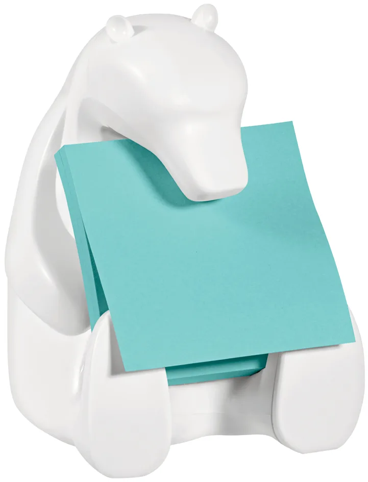 Super Sticky Z-Notes Spender , BEAR, , weiß, bestückt von Post-it – Produktfoto