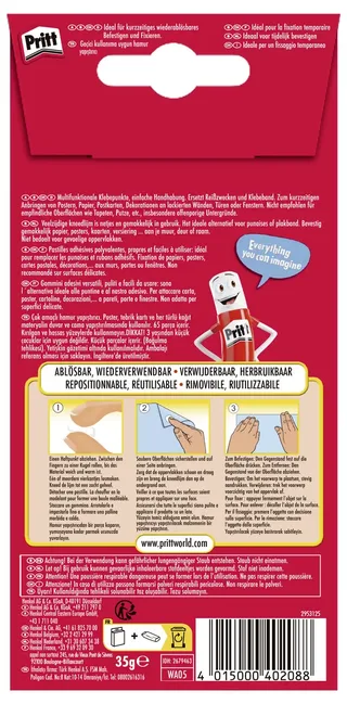 Poster Buddies Pritt dubbelzijdige kleefpads voor oa posters blister à 65 stuks van Pritt – productfoto 2 van 2