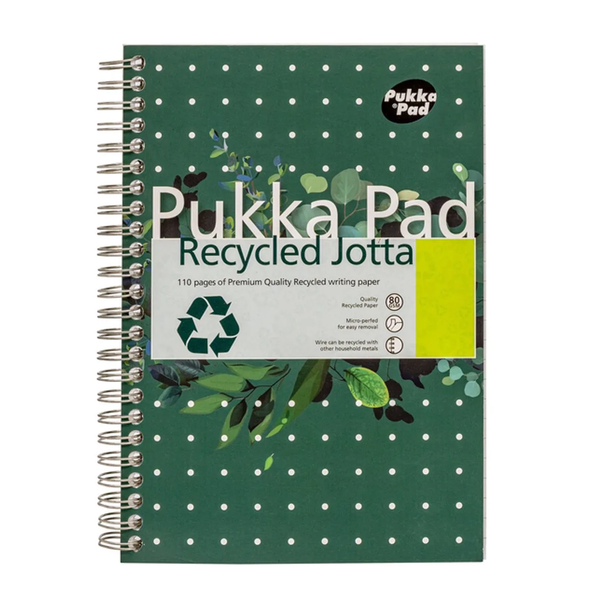 Notitieboek pukka jotta a5 lijn 110pag 80gr gn | 3 stuks de Pukka Pad en Transparent – photo produit