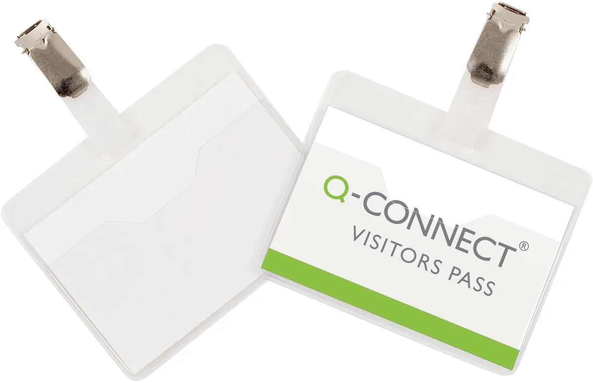 badge met clip 90 x 60 mm, doos van 25 stuks de Q-Connect – photo produit