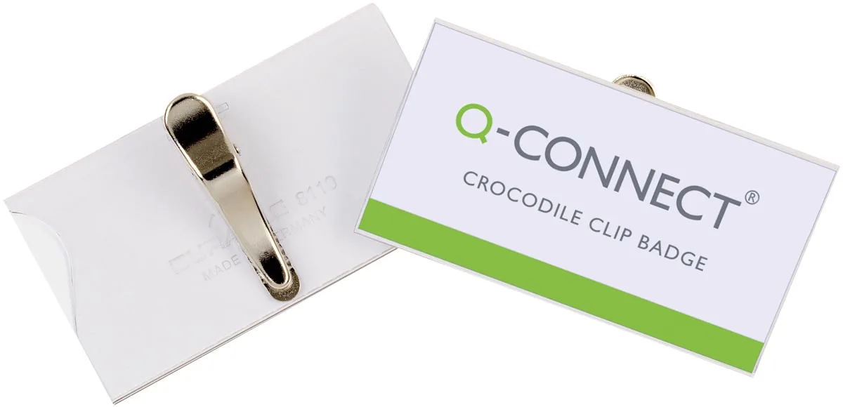 badge met krokodillenklem 75 x 40 mm, doos van 25 stuks de Q-Connect – photo produit