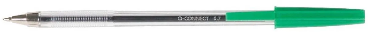 balpen | met dop | 0 | 7 mm | medium punt | doos van 50 stuks fra Q-Connect i Grøn – produktbillede