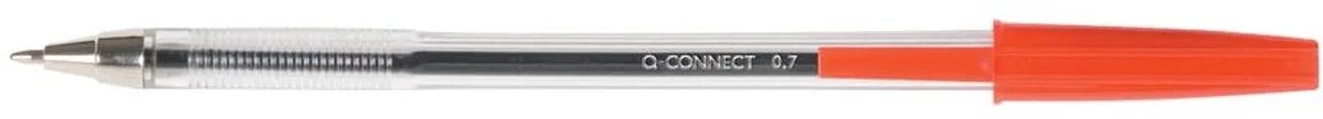 balpen | met dop | 0 | 7 mm | medium punt | doos van 50 stuks fra Q-Connect i Rød – produktbillede