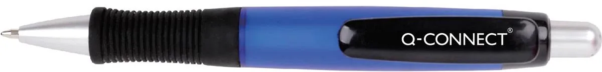 balpen, met grip, 0,7 mm, medium punt, 10 stuks de Q-Connect en Bleu – photo produit