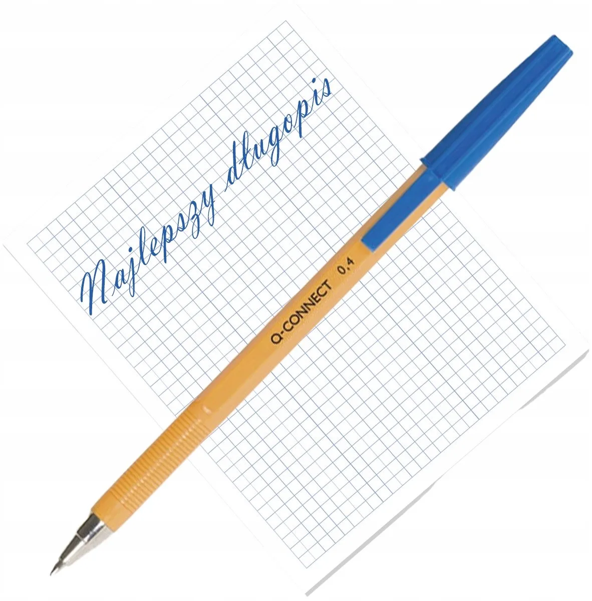 Blauwe Fijne Pen met Dop - 0,4 mm Lijn fra Q-Connect i Blå – produktbillede