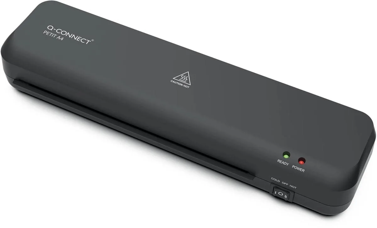 compacte lamineermachine, ft A4 van Q-Connect in Zwart – productfoto