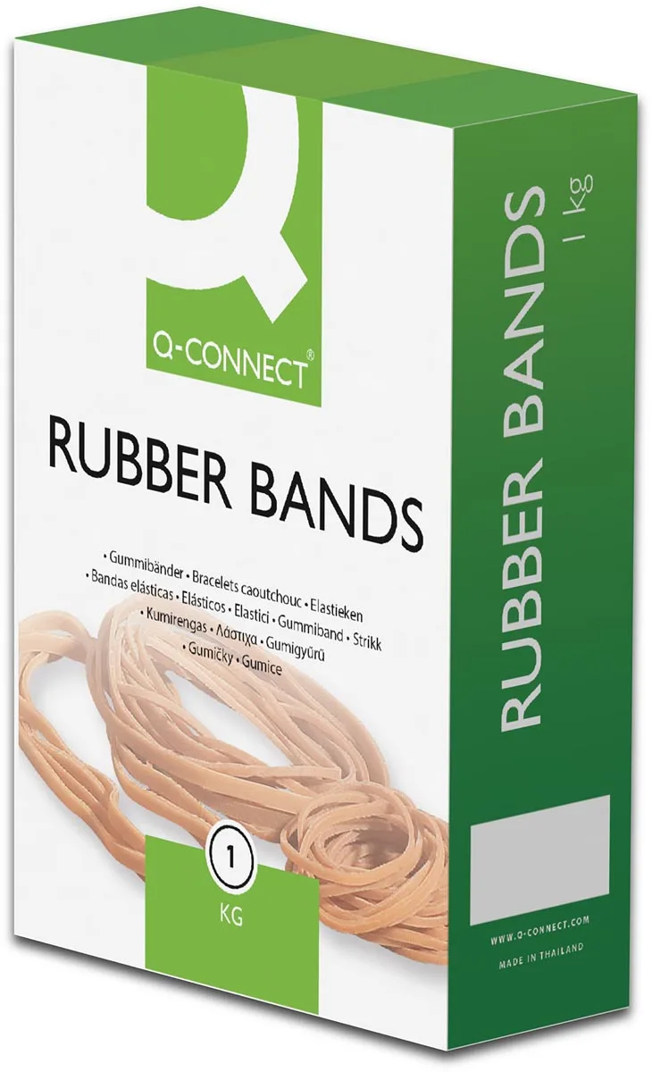 elastieken, breedte 2 mm, lengte 120 mm, doos van 1 kg von Q-Connect – Produktfoto