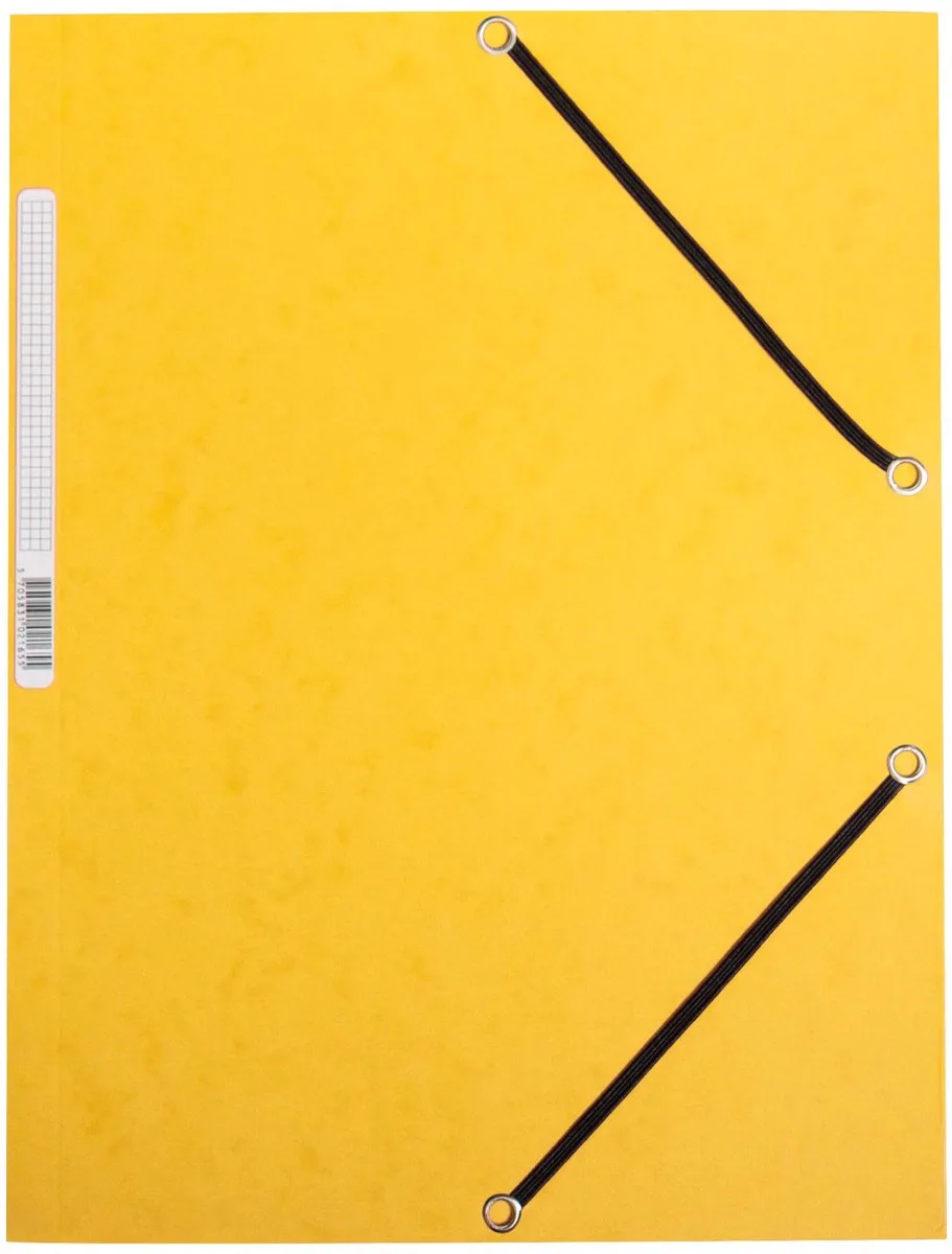 elastomap, 3 kleppen en elastieken, karton, geel 10 stuks fra Q-Connect i A4 – produktbillede