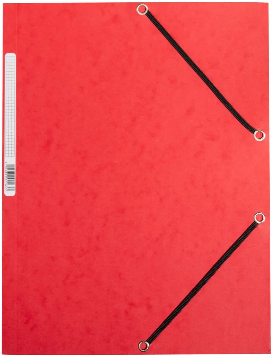 elastomap, 3 kleppen en elastieken, karton, rood 10 stuks de Q-Connect en A4 – photo produit