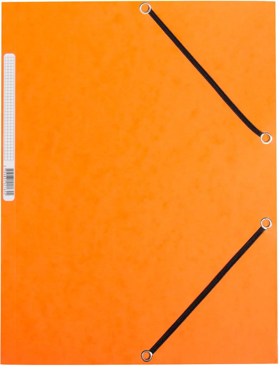 elastomap, A4, 3 kleppen en elastieken, karton, oranje van Q-Connect – productfoto