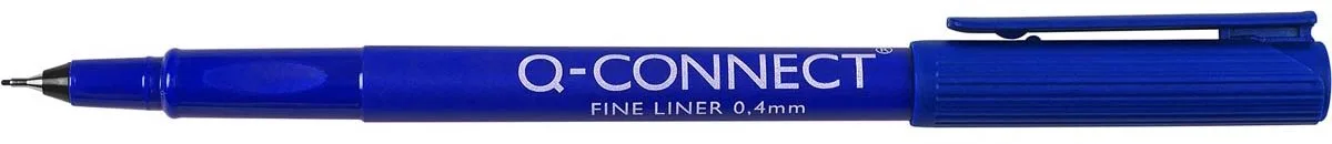fineliner, 0,4 mm, Doos van 10 stuks fra Q-Connect i Blå – produktbillede
