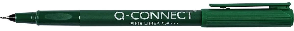 fineliner, 0,4 mm, Doos van 10 stuks fra Q-Connect i Grøn – produktbillede