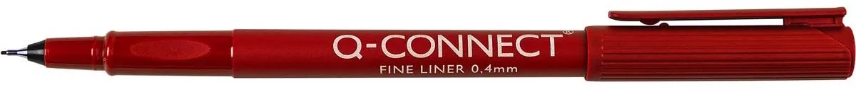 fineliner, 0,4 mm, Doos van 10 stuks van Q-Connect in Rood – productfoto