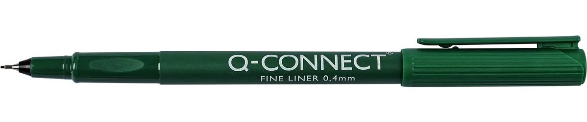 fineliner, 0,4 mm, groen från Q-Connect – produktbild