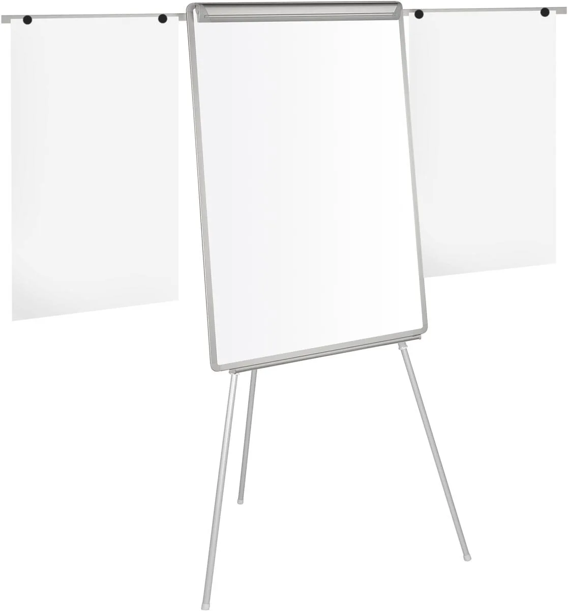 flipover | ft 70 x 100 cm | met uitschijfbare armen | uit staal | magnetisch | driepoot von Q-Connect in Hellgrau – Produktfoto